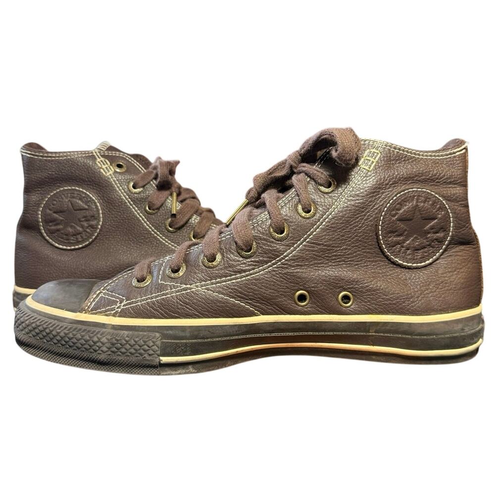 Converse Chuck Taylor All Star European Leather Hi Top Brown Sneakers Size 7.5